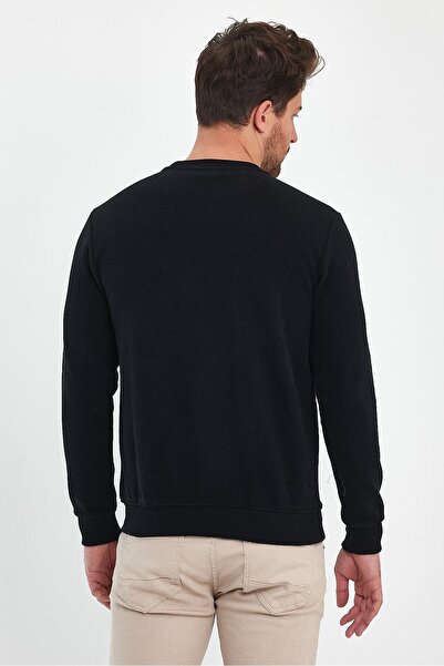 EXPLODE - Erkek Siyah 3 İplik Şardonlu Sweatshirt