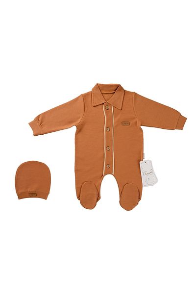 Puro Cotone Baby Rompers Brown