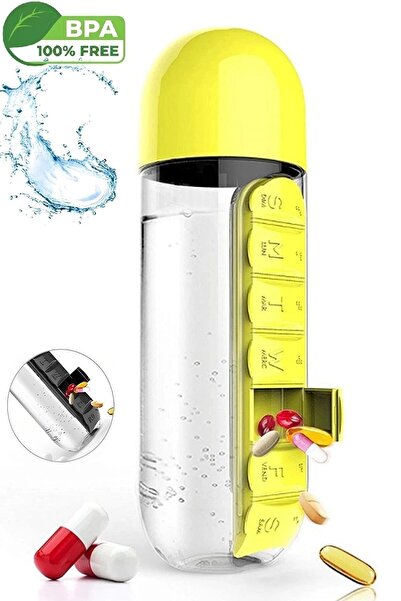 Liva More منظم الدواء، زجاجة مياه، قارورة حبوب منع الحمل الأسبوعية، غطاء كوب،...