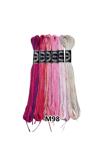 EleganTShoP Airo Muline Ebr-Sim Etamine Cotton Embroidery Thread Thread Set of 6