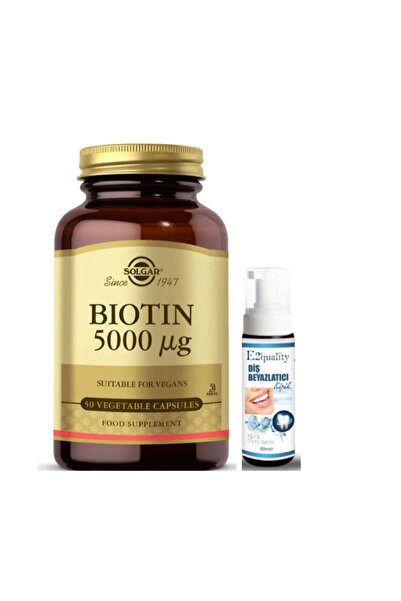 Solgar Biotin 5000 mcg 50 Kapsül- Diş Beyazlatıcı Köpük