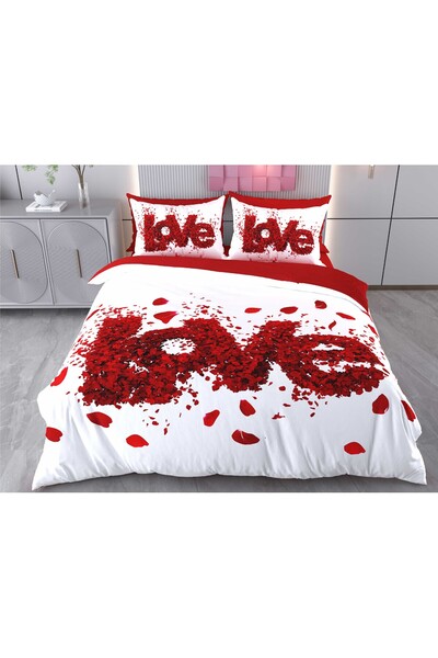 BEYZADE HOME طقم غطاء لحاف مزدوج 3D Love2 - 6 قطع