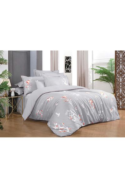 Sarev Gray Lıda Satin Duvet Cover Set King Size