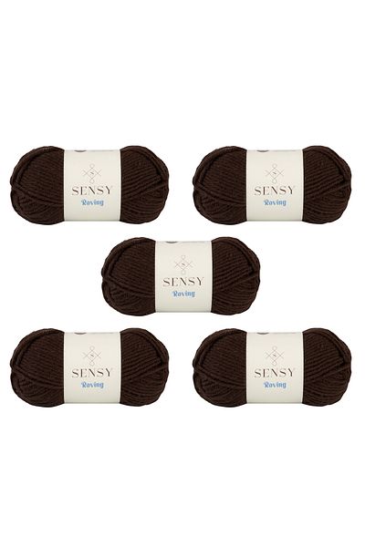 SENSY Roving Hand Knitting Thread 5 Pieces Scarf Beanie Thread Sweater Poncho Thread Cardigan Thread Knitting Thread