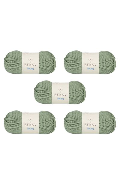 SENSY Roving Hand Knitting Thread 5 Pieces Scarf Beanie Thread Sweater Poncho Thread Cardigan Thread Knitting Thread