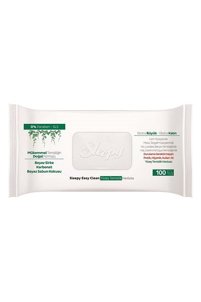 Sleepy Easy Clean Surface Cleaning Towel 100 Sheets with Plastic Cover (Set of 2) 200 Sheets