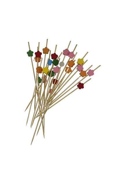 PASTRY PLANET Decorative Toothpick Ornamental Colorful Flower [20 Pieces]