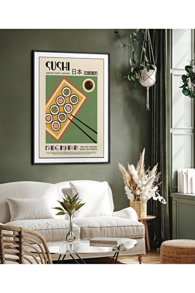 HOMEPACK Tekli Çerçeveli Sushi Tablo Modern Art Poster Tablo TK/277