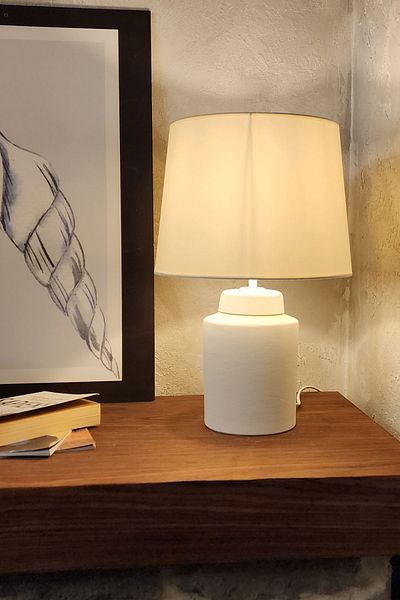 Qdec Vintage Ceramic Lampshade Cylinder Ecru-Ecru