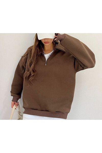 Machetta Unisex Plus Size Unprinted Φούτερ με κουκούλα με μισό φερμουάρ