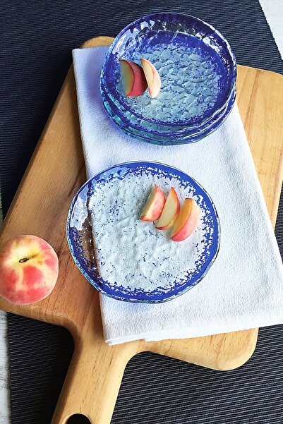 Sunu Blue Earth Mavi Dünya 4'lü Cam Tabak-14cm