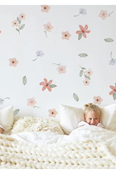 WALLHUMAN Renkli Mini Çiçekler Duvar Stickerı