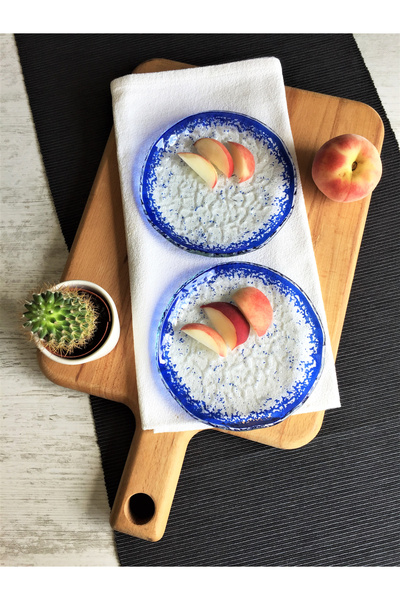 Sunu Blue Earth Mavi Dünya 4'lü Cam Tabak-14cm