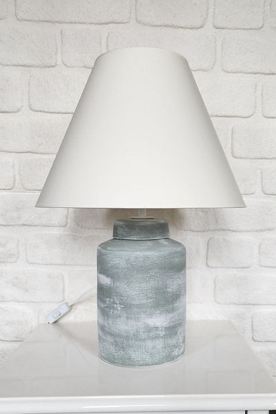 Qdec Vintage Ceramic Lampshade Cylinder Green-Conical White