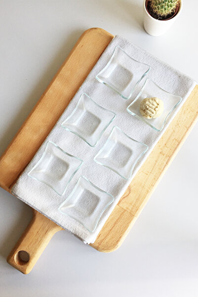 Sunu Natural Organik Kare 6'lı Mini Cam Kase/Sosluk/Reçellik-6x6cm