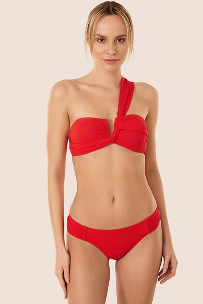 AYYILDIZ 3400 Red One Shoulder Bikini Set