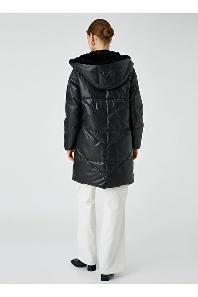 Koton Schwarzer Damenmantel 4wak00022ew