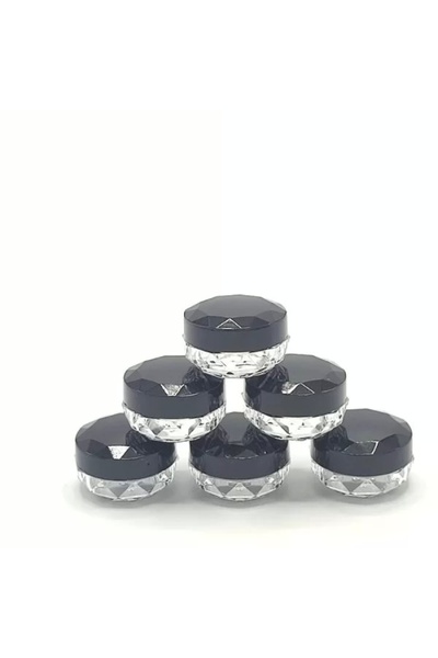 Yenigeldi 6'lı Akrilik Mini Kapaklı Kavanoz, Krem Kutusu, Seyahat Kutusu