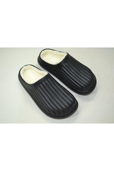 byzek Unisex Plush Inside Closed Front Black Color Eva Slippers