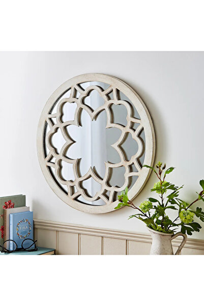 MKS Design Eskitme Boyalı Çerçeveli Duvar Dekor Aynası / Ayna / Konsol Aynası / Vintage Ayna / Nostaljik Ayna