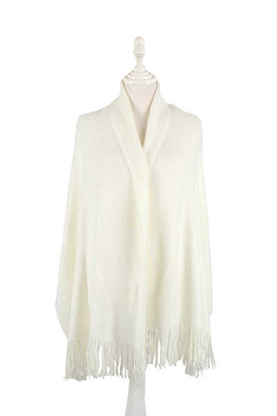 Bursa İpek Ecru Angora Shawl