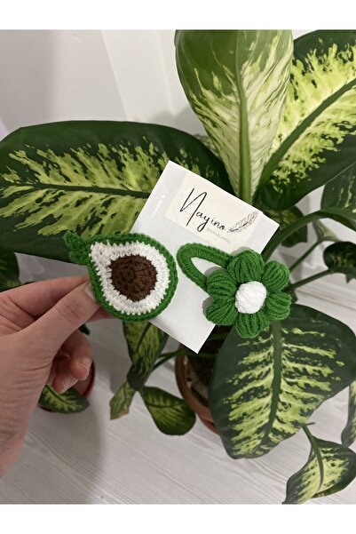 Nayino مجموعة إبزيم مكونة من قطعتين من الأفاكادو والبابونج