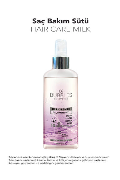 bs bubbles cosmetic Keratin Kolajen Biotin Saç Şampuanı(400MLL) Ve Keratin Kolajen Ve Biotin Saç Sütü(200ML)