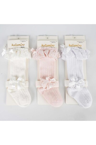 Katamino Fermana Bandanalı Kız Bebek Golf Çorap
