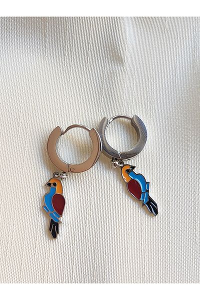 ElifceByÖzlem Stainless steel 316L Steel Earrings with Toucan Bird Figure