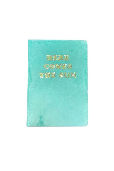 Pyrus A5 Velvet Blue Gold Foil Here Come The Sun Written Notebook