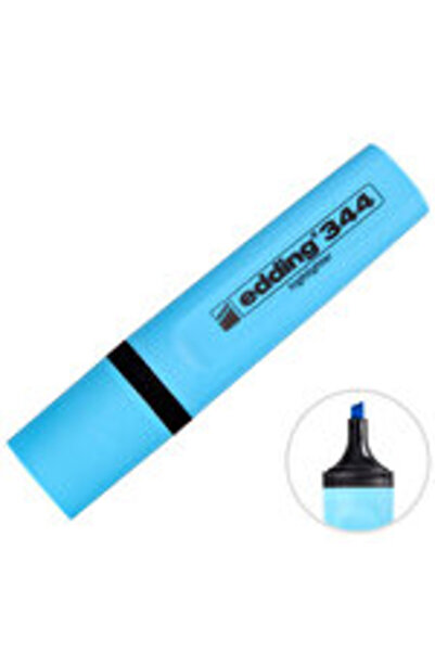 ( SİLGİ HEDİYE ) Edding 344 Fosforlu Kalem Mavi ( 3 ADET )
