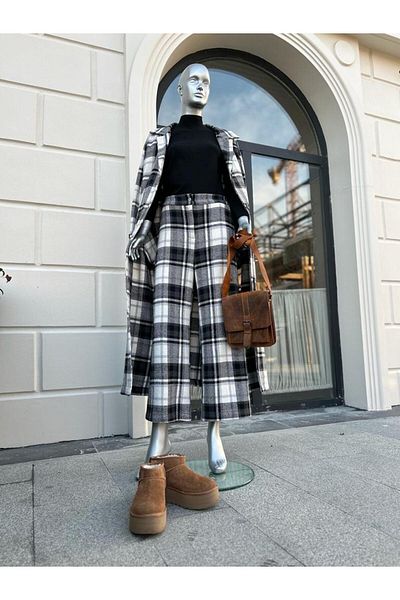 sares Plus Size Plaid Stamp Coat