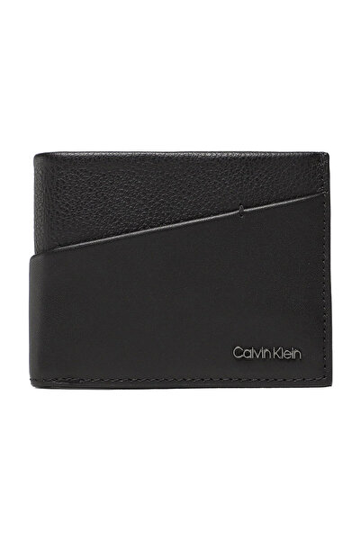 Calvin Klein Μαύρο Ανδρικό Πορτοφόλι CK DIAGONAL BIFOLD 6CC W/BILL