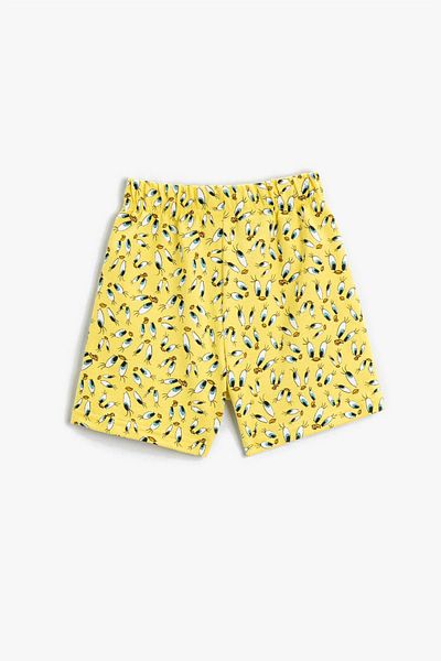 Koton Girl's Yellow Patterned Shorts & Bermuda 2SKG40006AK