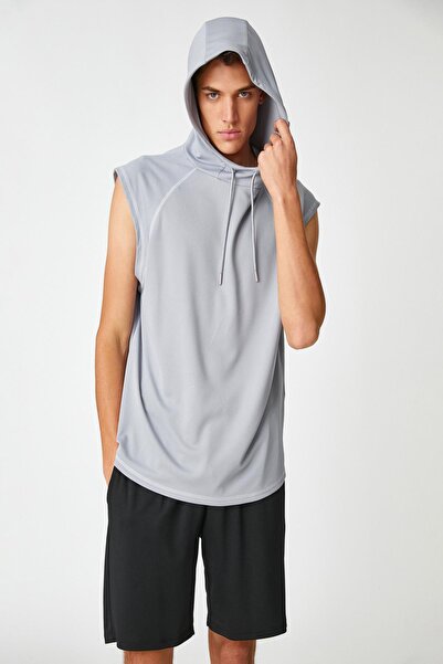 Koton Spor Tişört Kapşonlu Kolsuz Dikiş Detaylı