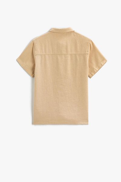 Koton Linen Blend Fabric Shirt Short Sleeve