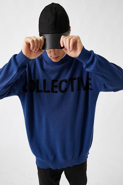Koton Men's Navy Blue Sweater 2KAM91115HT