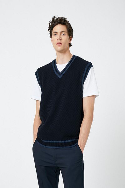 Koton Men's Navy Blue Sweater