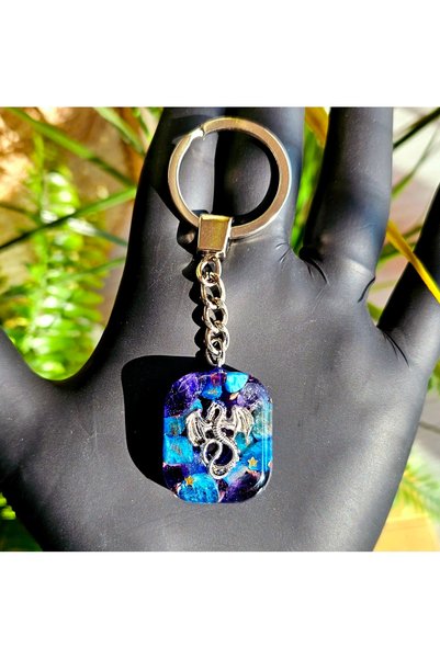 Singincraft Dragon - Amethyst - Apatite Orgonite Keychain (Handmade Design Products)