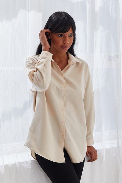 Reyon Women's Oversize Long Basic Shirt White