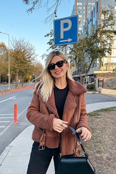 Sue Store Σκούρο καφέ καστόρι με ζώνη