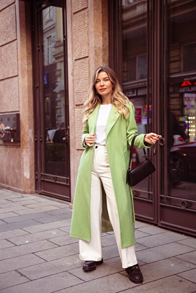 Sue Store Παλτό από μάλλινο κασμίρ ειδικής παραγωγής Pistachio Green