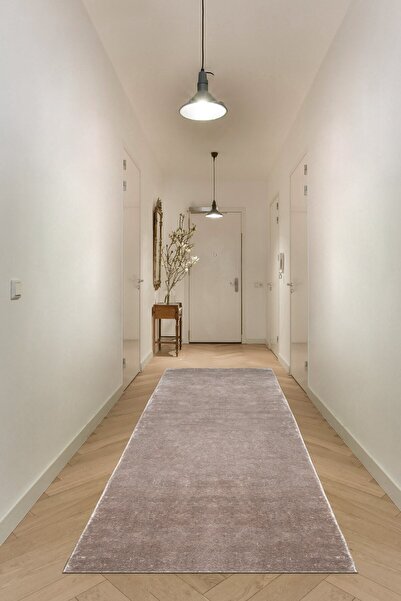 Valery Home Vl Comfort Overloklu Peluş Düz Yolluk Kahverengi