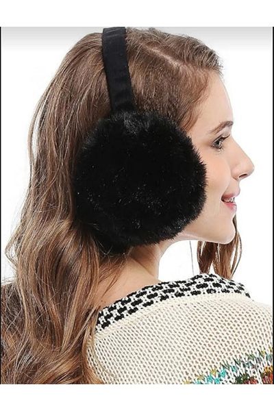 Nes Moda Plush Furry Ear Warmer Foldable Ear Protection