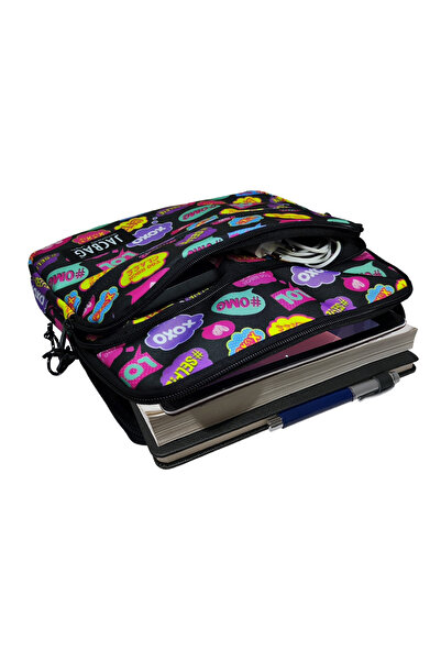 Jacbag İki Bölmeli Fermuarlı Cepli Tablet Çantası