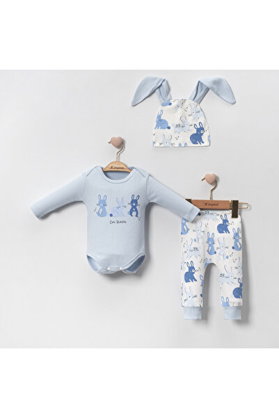 yukobaby bebeğiniz için en doğalı BEBEK TAVŞANLI 3'LÜ YENİDOĞAN ZIBIN TAKIM SETİ YK4024MC