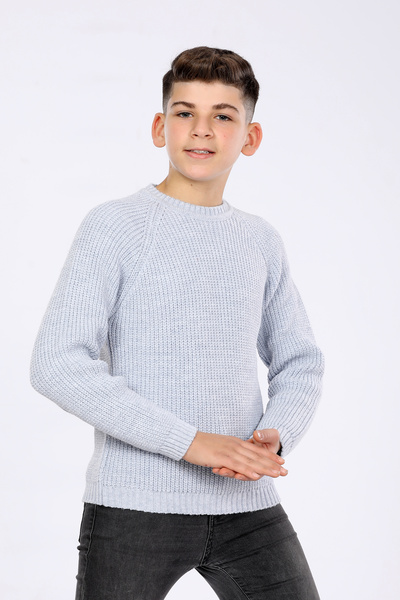 Cloudy Kids Pulover de bază pentru băiat, cu croiala normală, (4-13) ani)