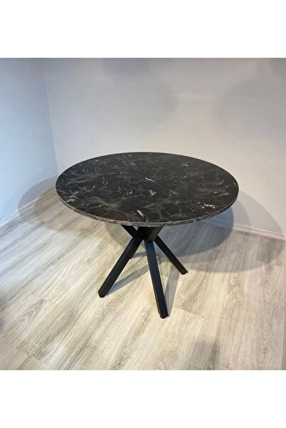 Cosargroup Yuvarlak Yemek Masası Pot Ayak Mutfak Balkon Masası 90x90