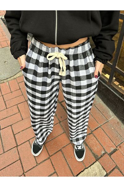 DEEFWEAR Wide Leg Plaid Trousers/Tracksuit