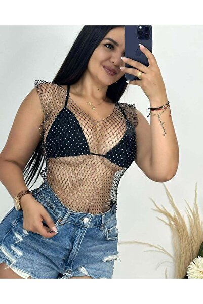 ŞAHPERA BUTİK Kristal taşlı büstiyer